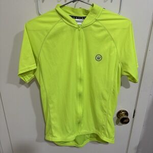 Canari Cycling Jersey Full Zip High Visability Neon Yellow Men's Large